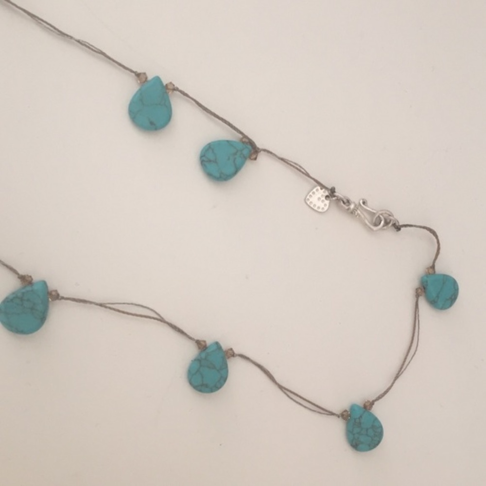 Stella & Dot | [Retired] Delicate Threaded Silk Turquoise Necklace - Picture 6 of 8
